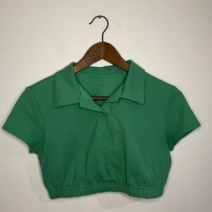 Alo Yoga Cropped Prestige Polo bra top - Lettuce